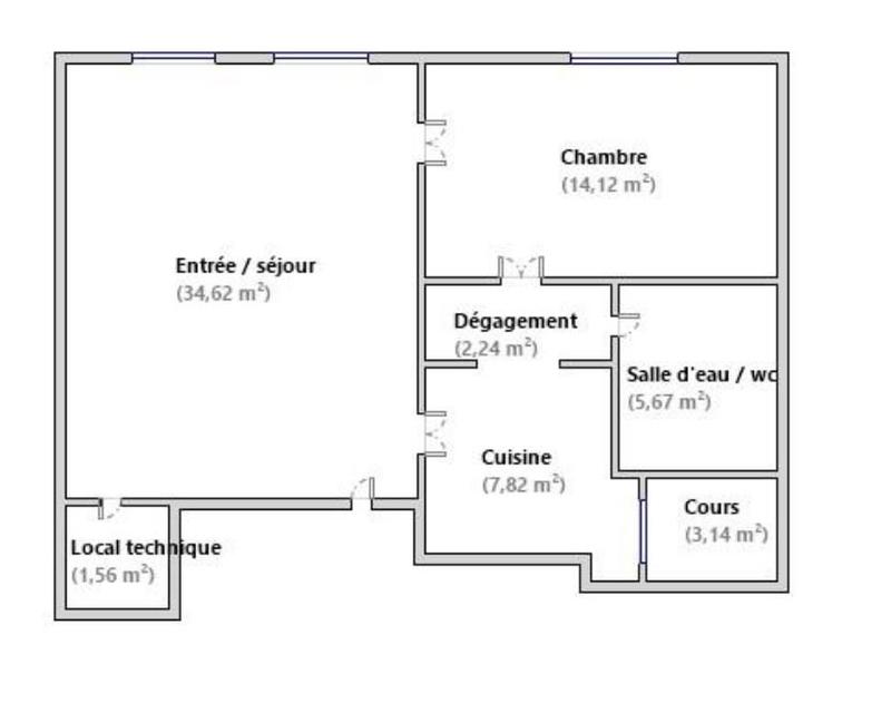 Appartement - 66 m² - 2 pièces