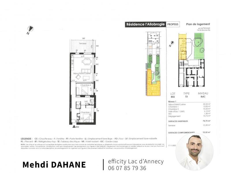 Appartement - 75 m² - 3 pièces