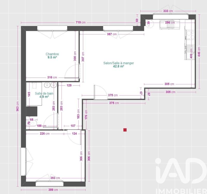 Appartement - 57 m² - 3 pièces