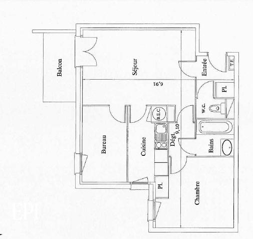 Appartement - 52 m² - 3 pièces