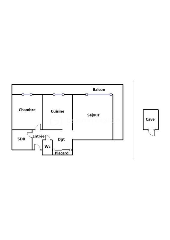 Appartement - 50 m² - 2 pièces