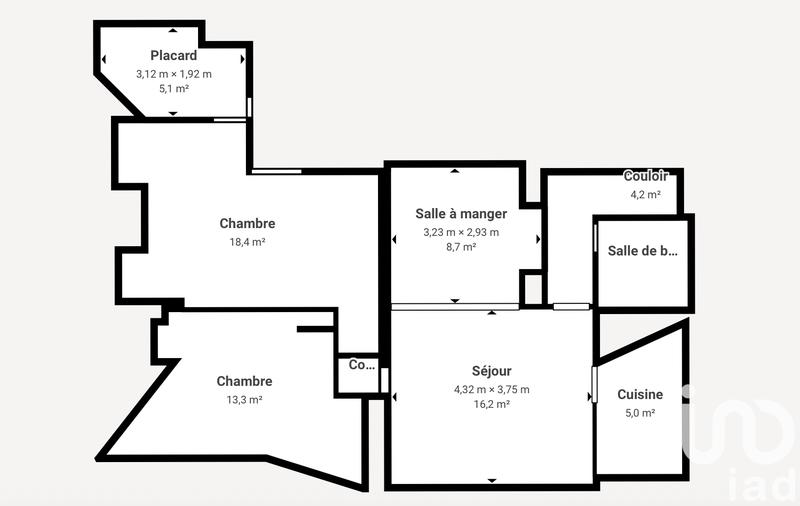 Appartement - 63 m² - 3 pièces