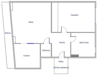 Appartement - 43 m² - 2 pièces