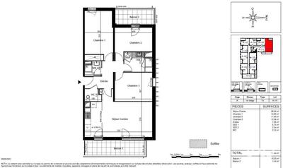 Appartement - 85 m² - 4 pièces
