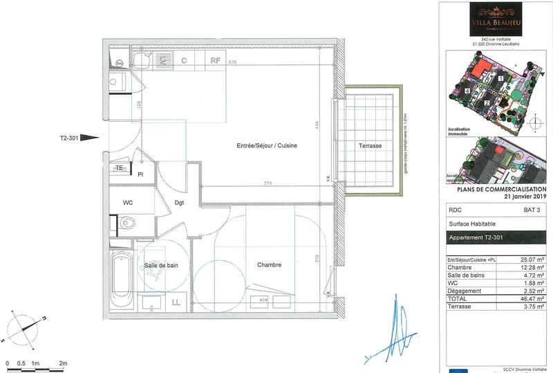 Appartement - 46 m² - 2 pièces