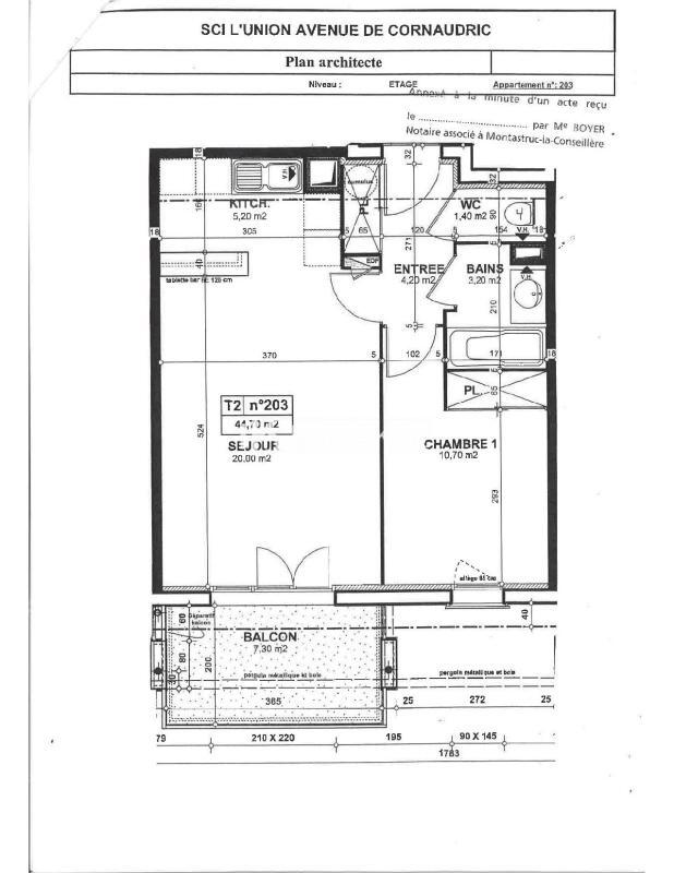 Appartement - 45 m² - 2 pièces