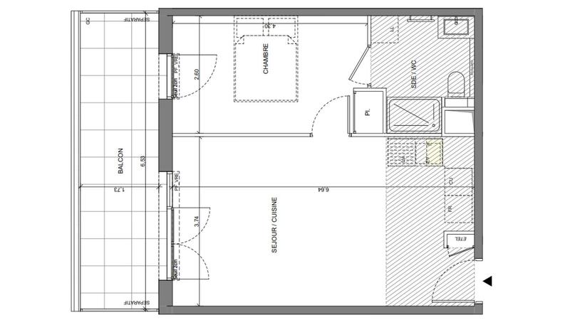 Appartement - 41 m² - 2 pièces