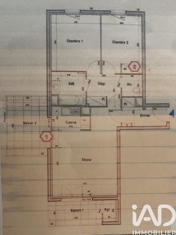Appartement - 63 m² - 3 pièces