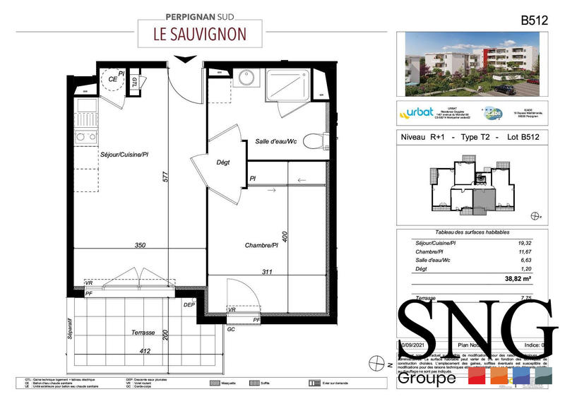Appartement - 39 m² - 2 pièces