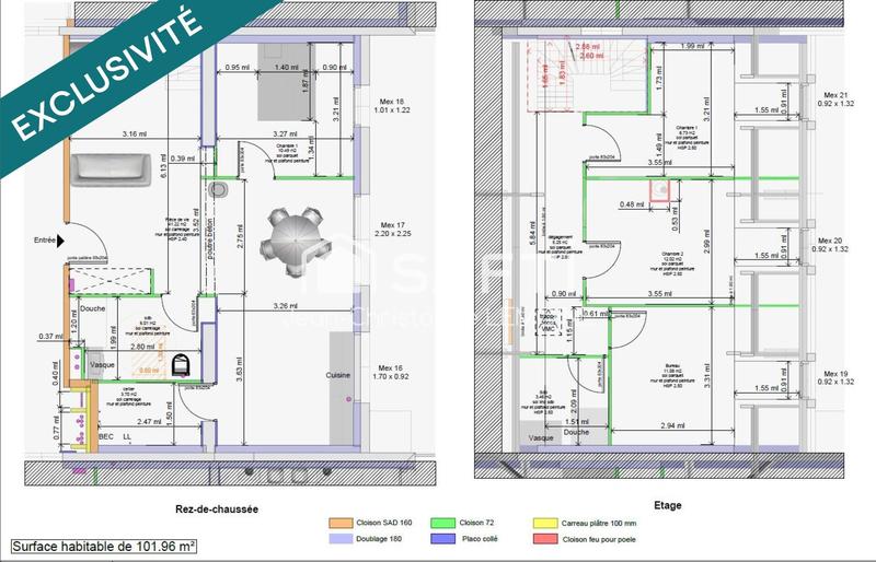 Maison - 101 m² - 5 pièces