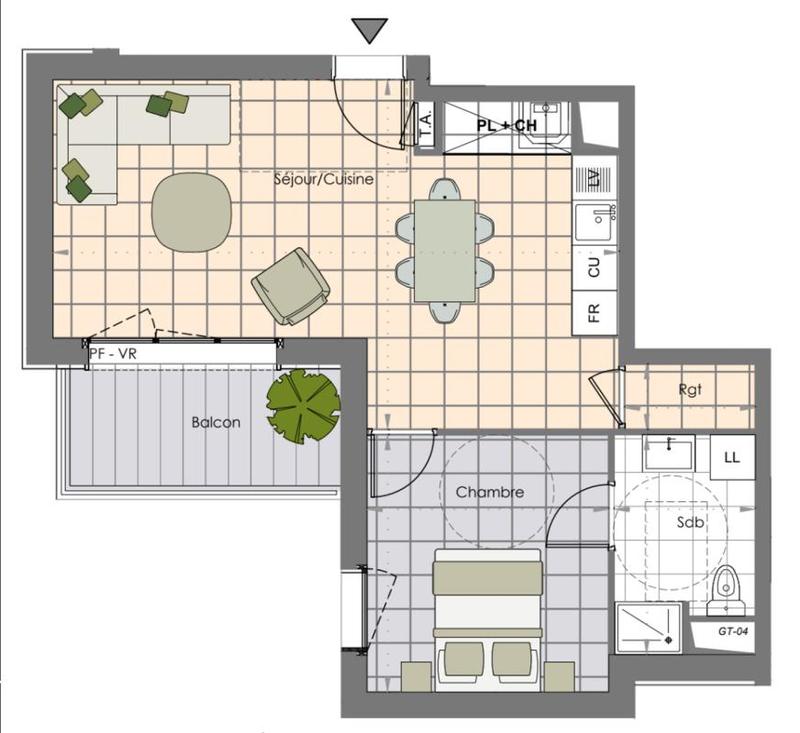 Appartement - 46 m² - 2 pièces