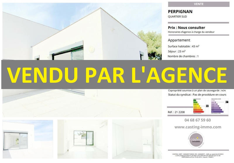 Appartement - 43 m² - 2 pièces