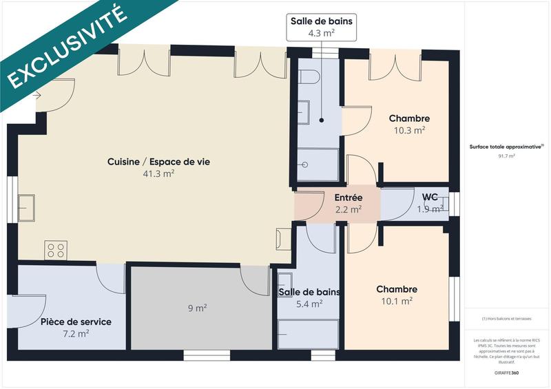 Maison - 93 m² - 4 pièces