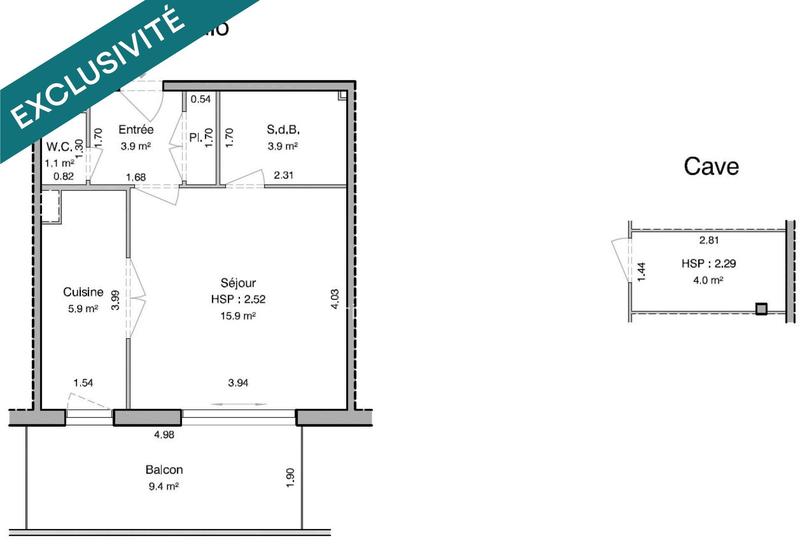 Appartement - 31 m² - 1 pièce